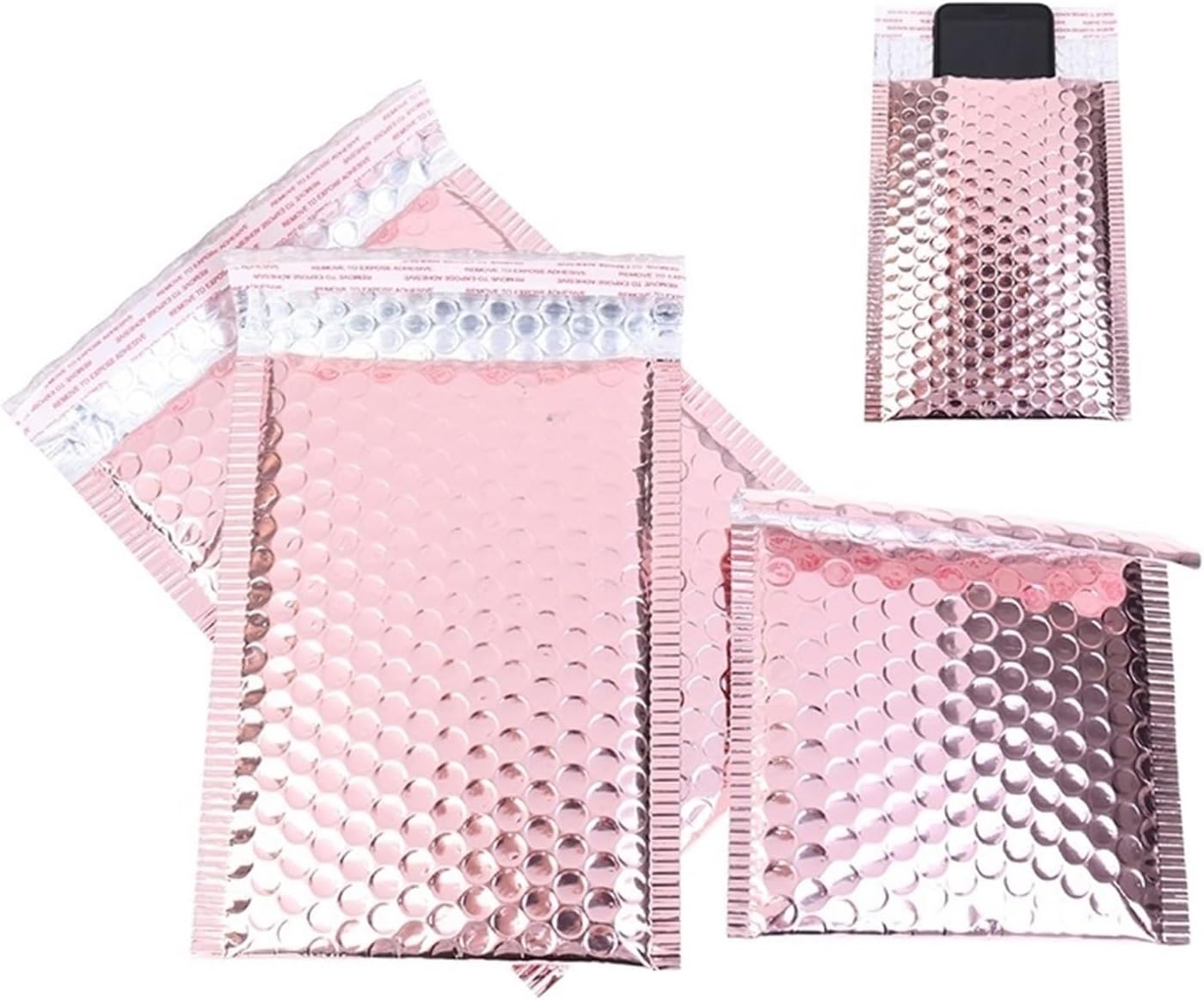 Generic Bubble mailers Bubble Wrap Rose Gold Plastic Bubble Envelopes Bags Padded Shipping Envelope Bubble Bags for Gift Packaging 10 pcs Packaging(L)