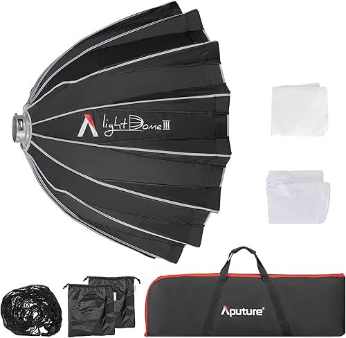 Aputure Light Dome III - Caja de luz circular de plegado rápido de 3 pies (35.4 in), caja de luz circular Bowens Mount con plegado rápido, diseño de
