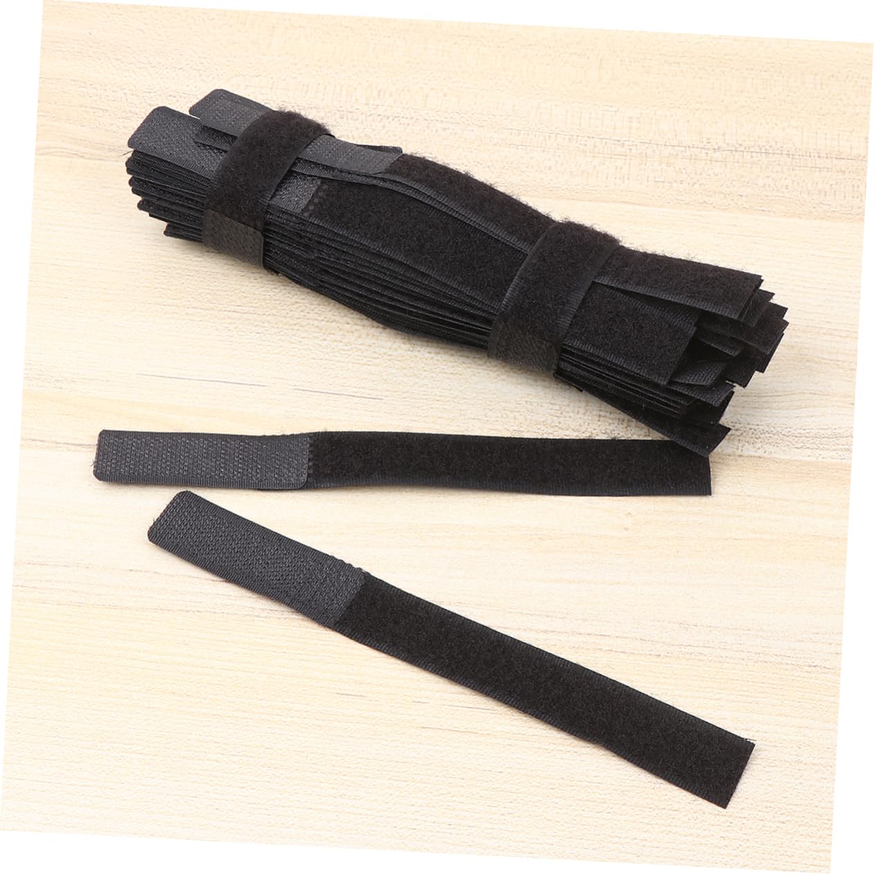 ARTIBETTER 100pcs Nylon Hook and Cable Ties Reusable Fastening Straps for Organizing Cords Strong Wire Tape for Home Office and Electronics Black