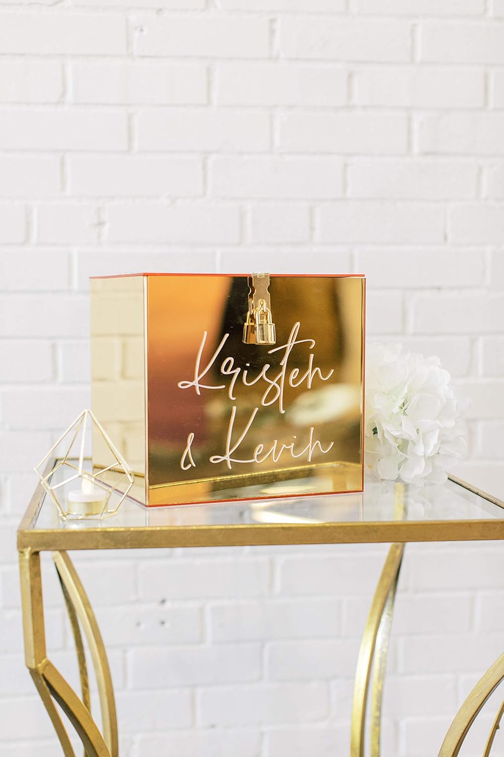 Gold Mirror Acrylic Wedding Card Box Handmade Products