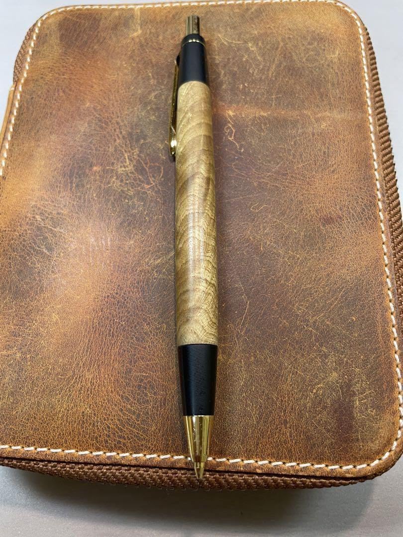 野原工芸 シャーペン旧型 棗 銀金具 見あたら 