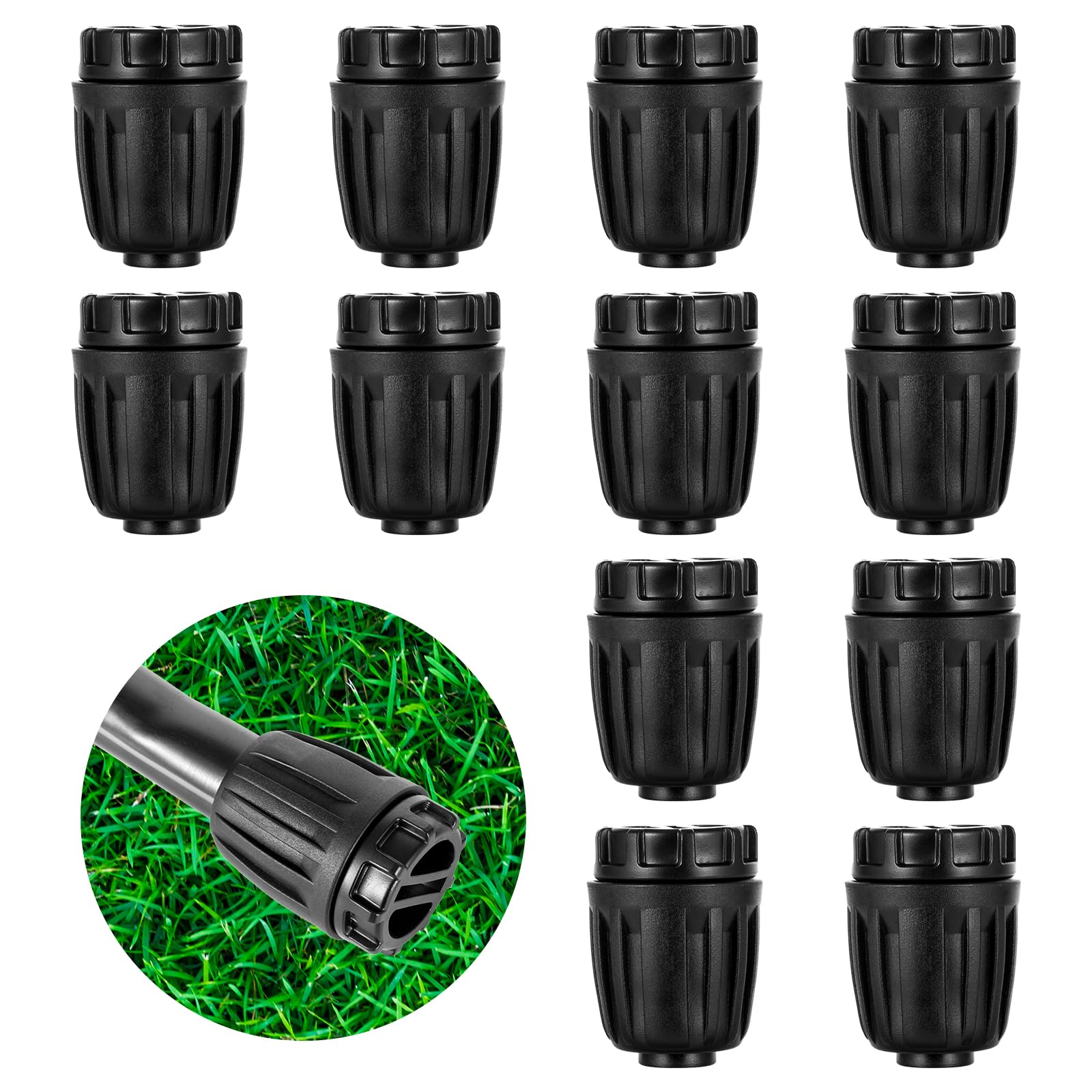 12pc 1/2" Drip Irrigation End Plugs Caps, ANTI-LEAK Lock Barbed Cap