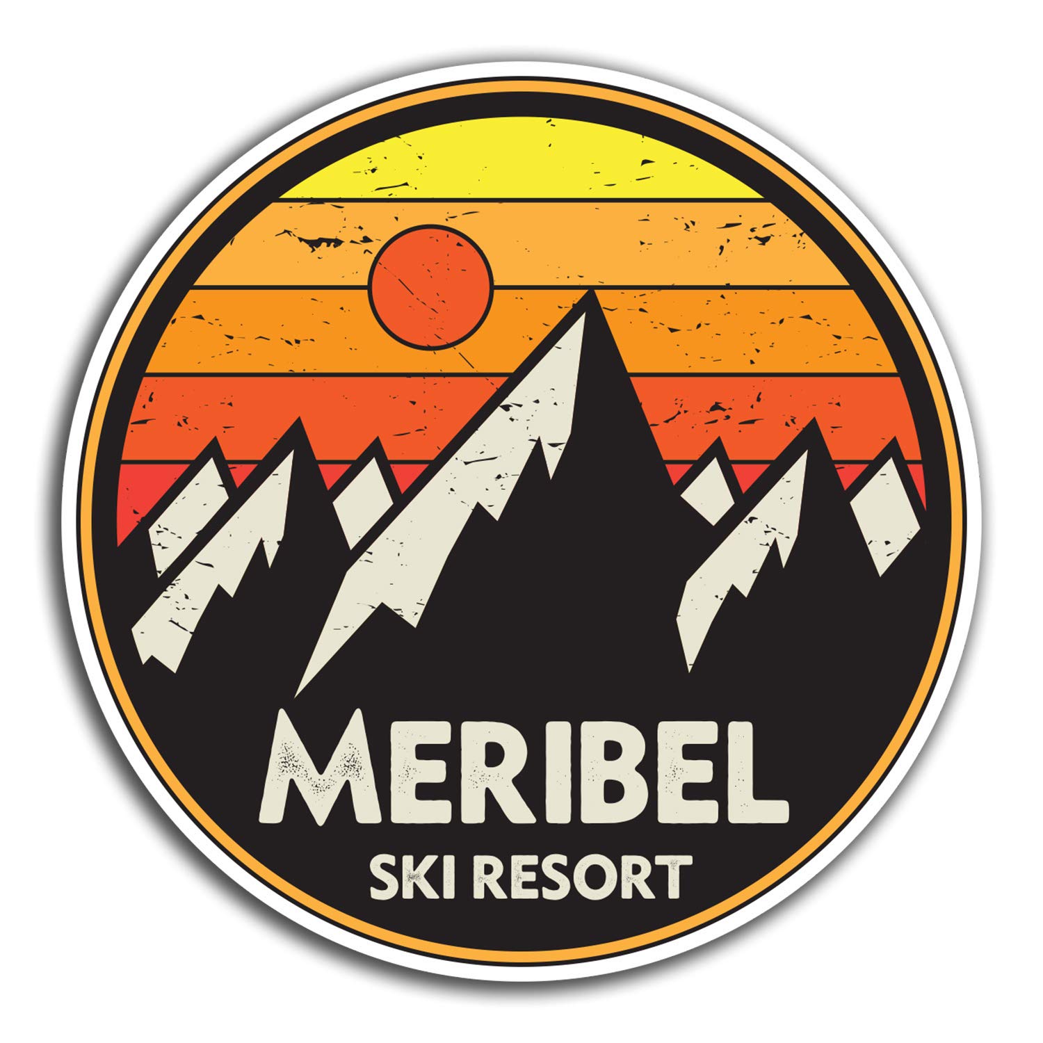 Destination Vinyl Ltd Multi 2 X 10Cm Meribel France Vinyl Stickers - Travel Sticker Laptop Luggage #23913 (10Cm Tall)