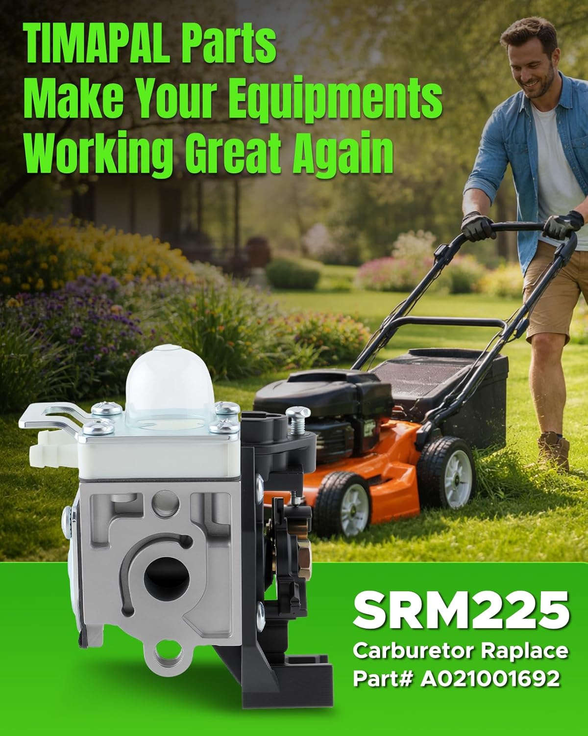 SRM 225 Carburetor A021001692 for Echo SRM-225, GT 225, PAS 225, PE 225, SHC 225, PPF 225 Hedge Trimmer Edger with Air Filter Fuel Line Tune-Up Kit and Air Filter Case Cleaner Cover