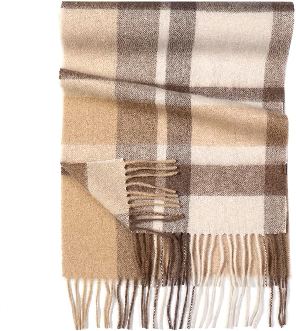 Winter Wool Plaid Scarf for Men,Women Fashion Tartan Wrap Checkered Scarves
