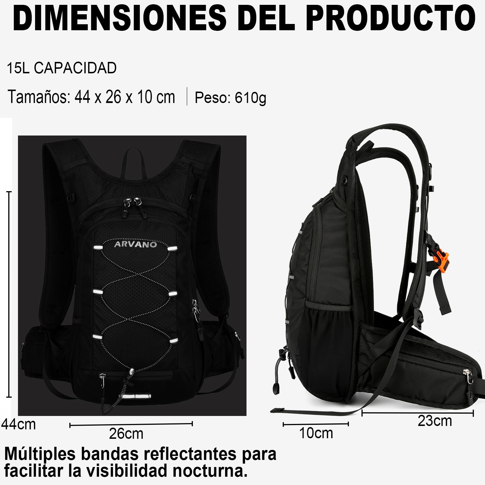 Mochila de Ciclismo MTB, 15L Ligera Mochila Bicicleta Montaña Mochila Bici para Hombre Mujer, Pequeño Mochila Deporte para Esqui, Senderismo, Moto Enduro