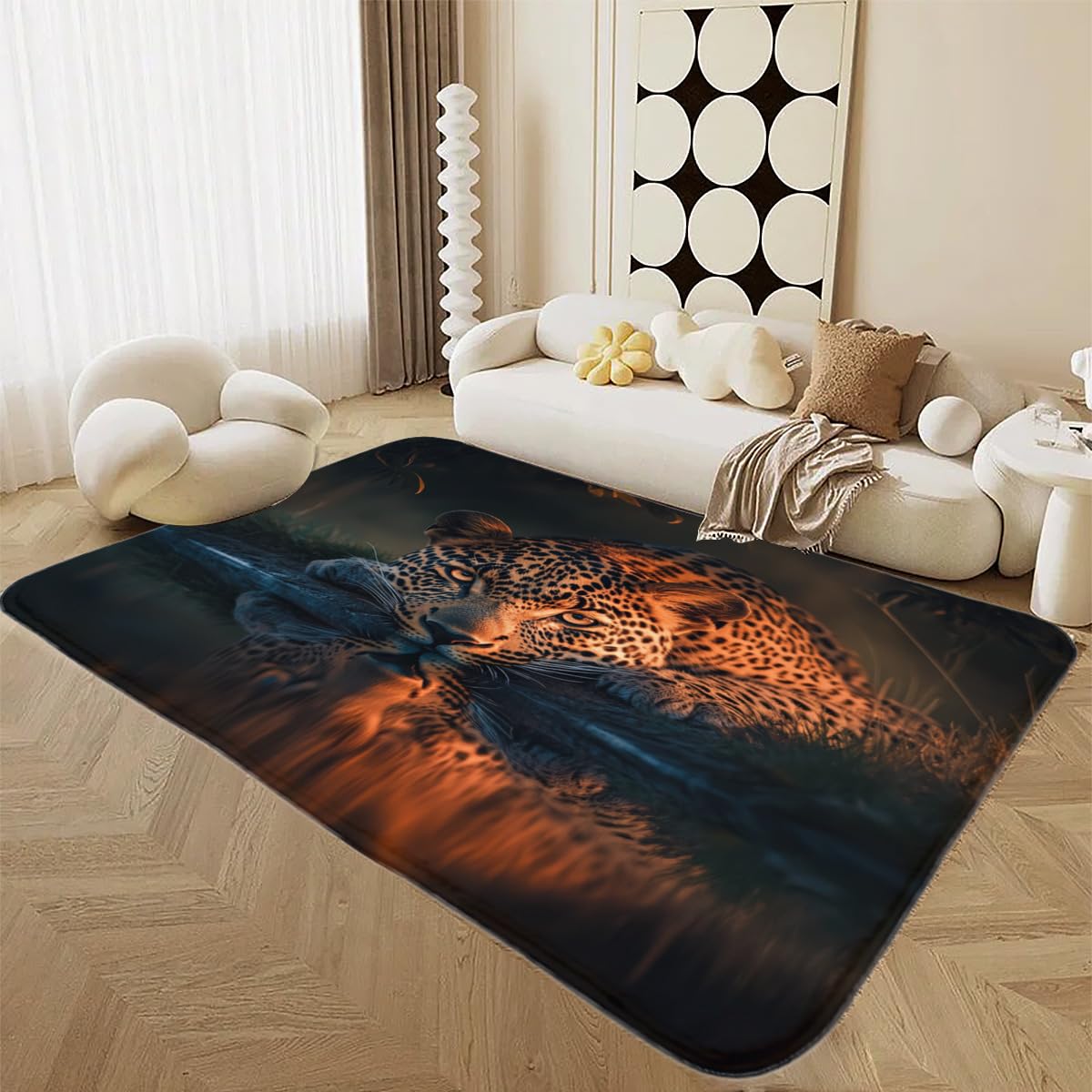 Tapis de salon flanelle antidérapant Katzenss résistant pour cuisine et intérieur