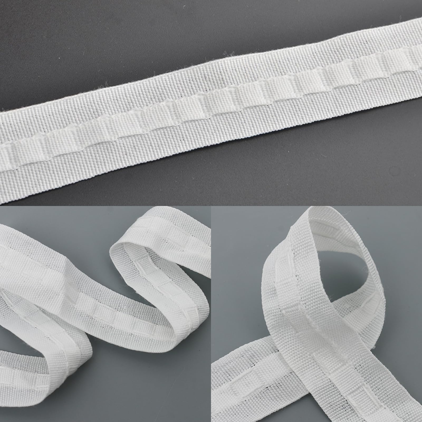 Giugio Nastro arricciatore, plissettato, universale, da cucire, in poliestere, 30m x 2,5cm