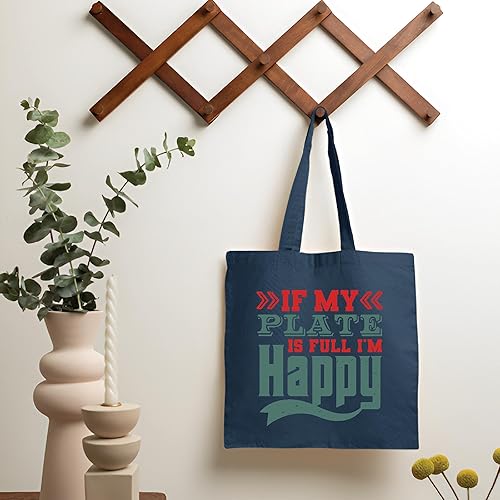 Miniatura 2 de Gift of Cheer Food and Drink Lovers Enjoy Life Navy Black Multicolor Canvas Tote Bag