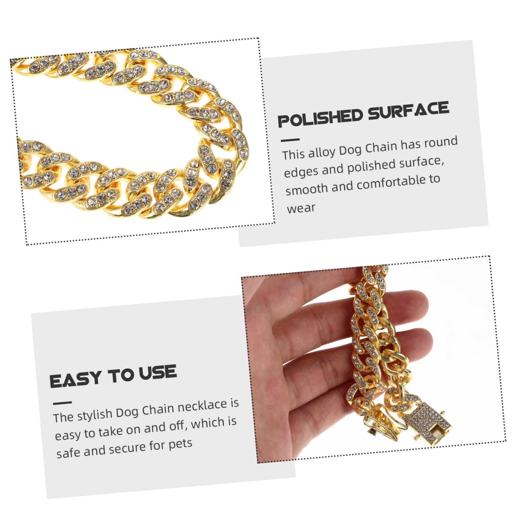 HANABASS Dog Chain Mm Alloy Puppy Chain Decorative Ornament for Dogs Fashionable Design