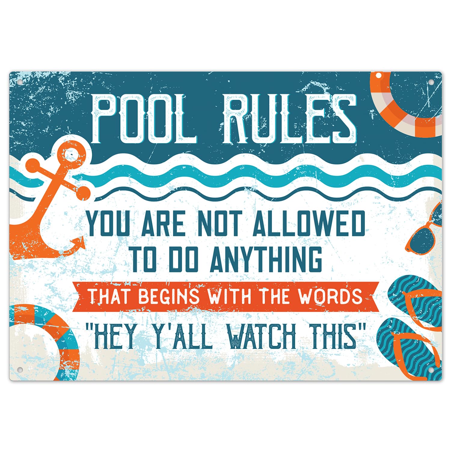 Sigo Sign, Pool Rules Your Not Allow to do Anything Thats Begin With Sign, 7x10 Inches, ACM, Fade Resistant, Made in USA by Sigo Signs