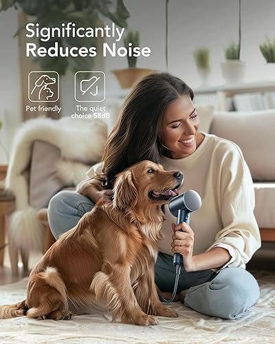 Miniatura 4 de iDOO Secador de pelo con difusor para mujeres, regalos de Navidad, secador de pelo rizado de 1500 W con 110,000 RPM de alta velocidad y 200 millones