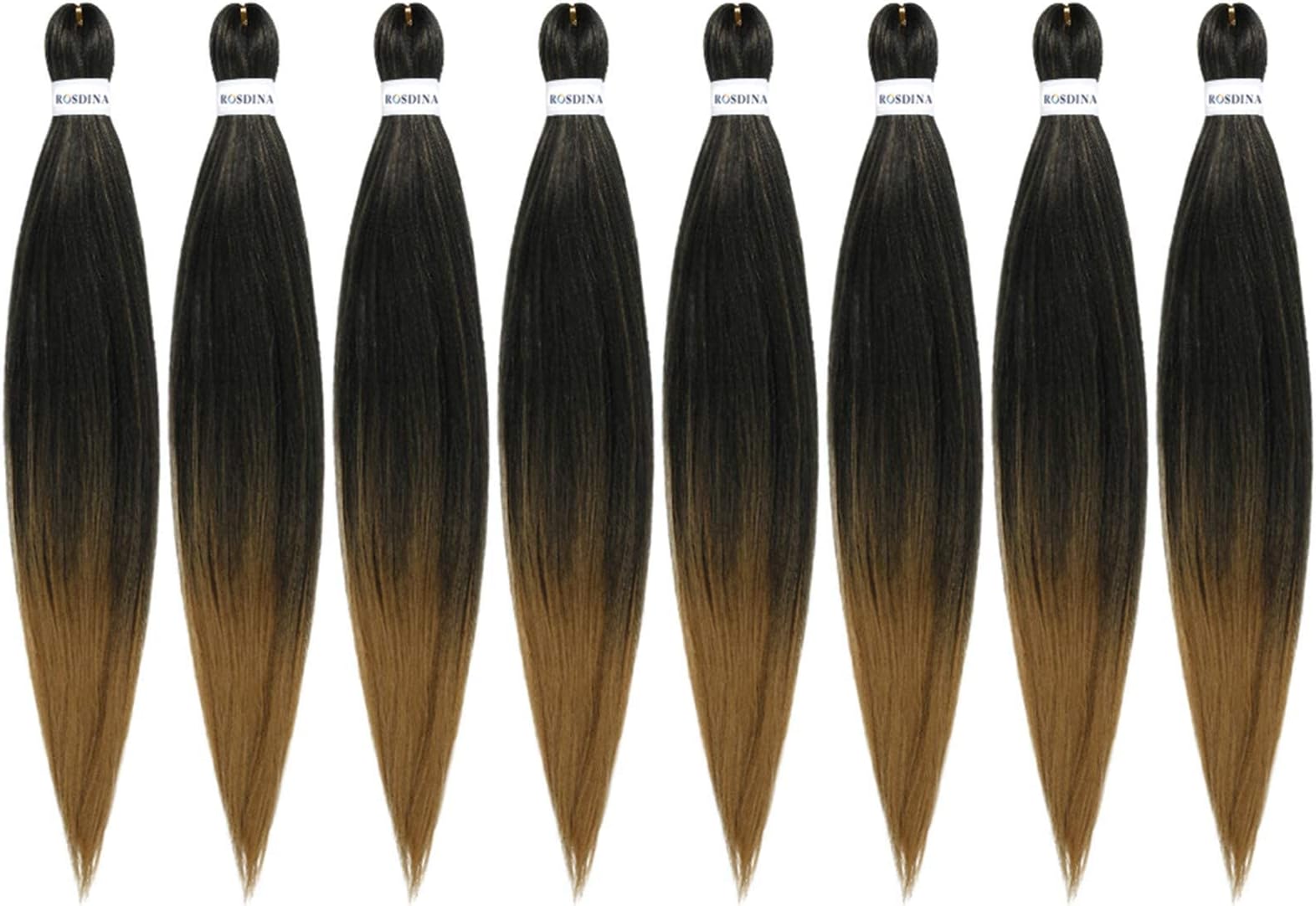 Pre-Stretched Braiding Hair - 30 Inch Ombre Hair Extension Braiding Hair Pre-Stretched Professional Synthetic Fiber Crochet Hair Hot Water Setting Soft Yaki Texture (30โ, T27-8P)