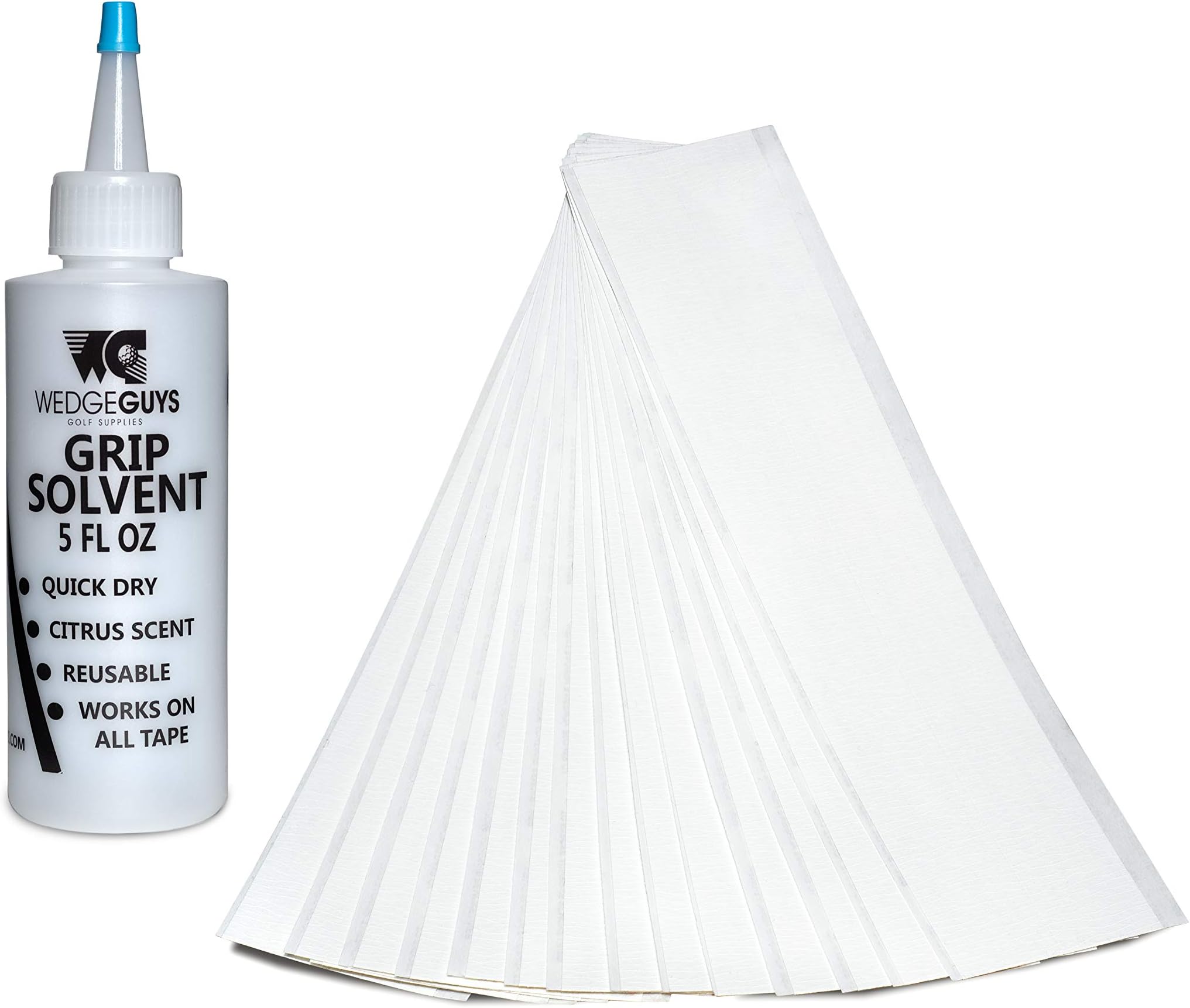 Golf Grip Kits for Regripping Golf Clubs - Professional Quality - Options Include Hook Blade, 15 or 30 Grip Tape Strips, 5 or 8 oz Grip Solvent & Rubber Vise Clamp