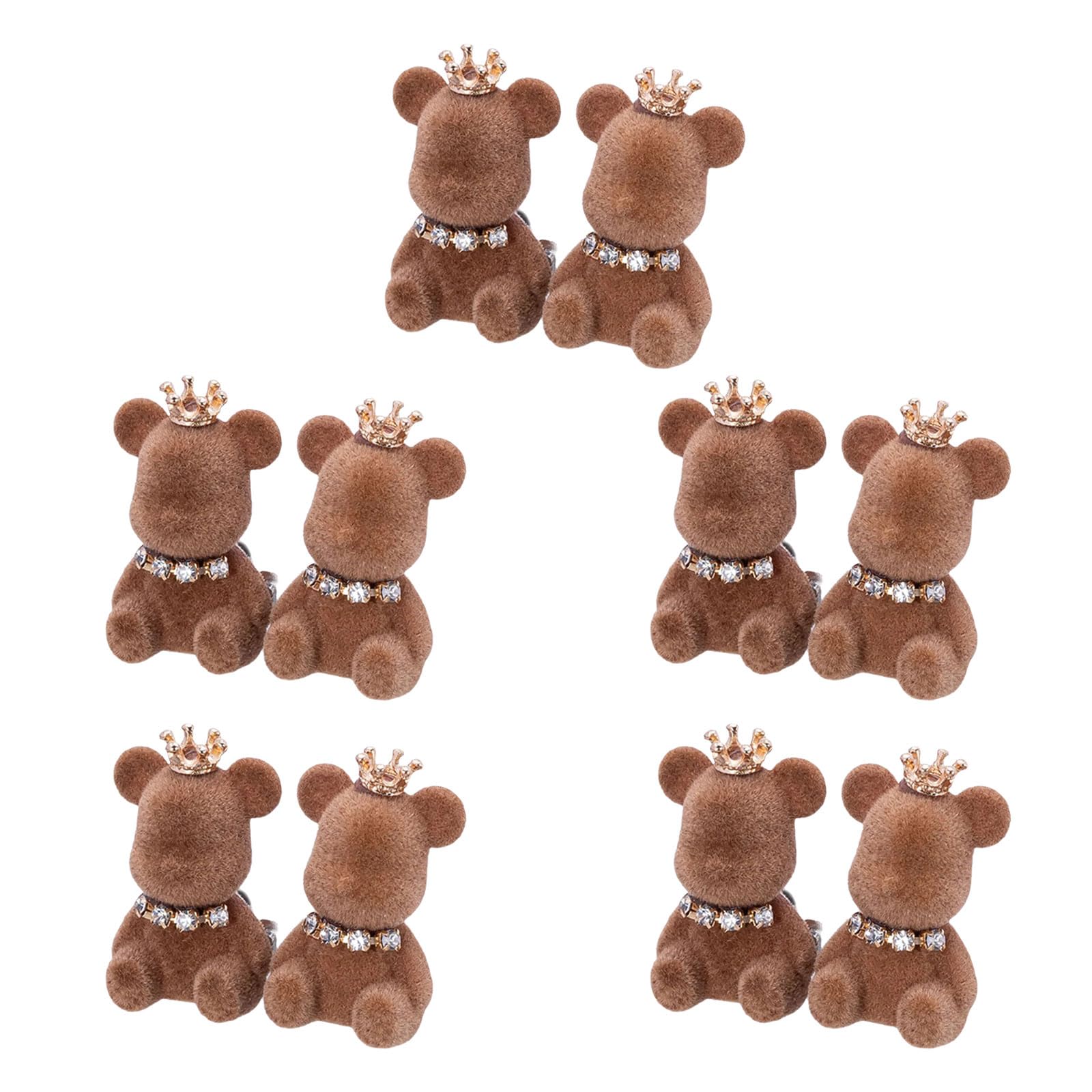 Bear Fasteners Glitter Accent Easy Installation on Adjustable Pants Bear Designs Button