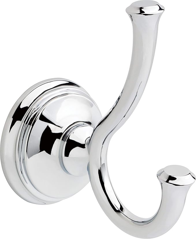 DELTA FAUCET 79735 Cassidy Double Robe Hook, Polished Chrome, 3.88 x 2. ...