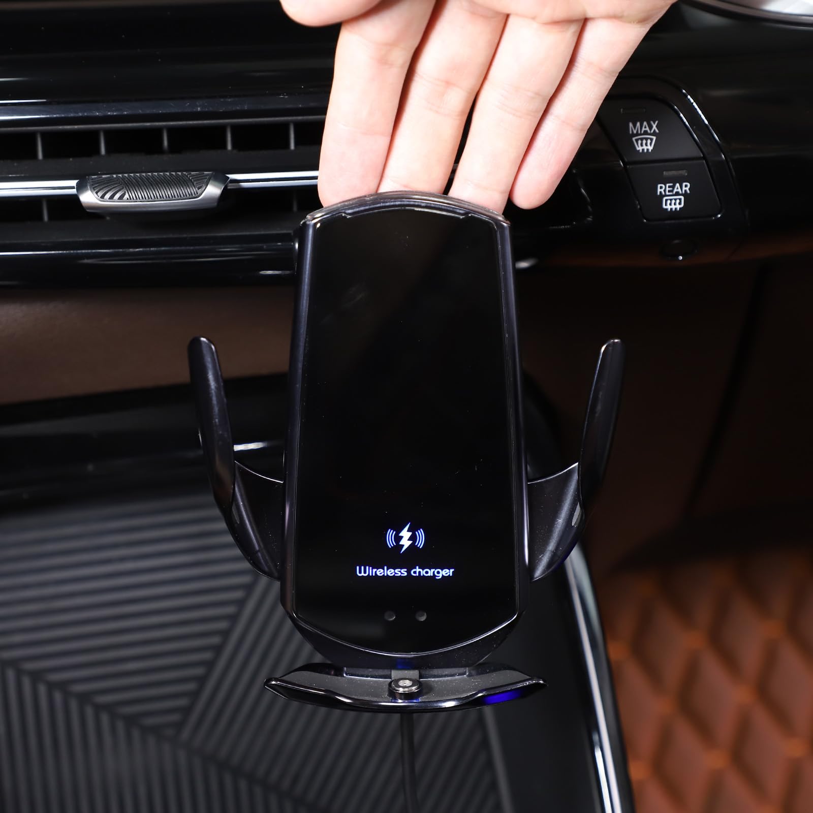 Soporte de teléfono para coche, soporte de teléfono móvil para rejilla de ventilación de coche para B-M-W X1 U11 2023-2024 (estilo D, cargador inalámbrico)