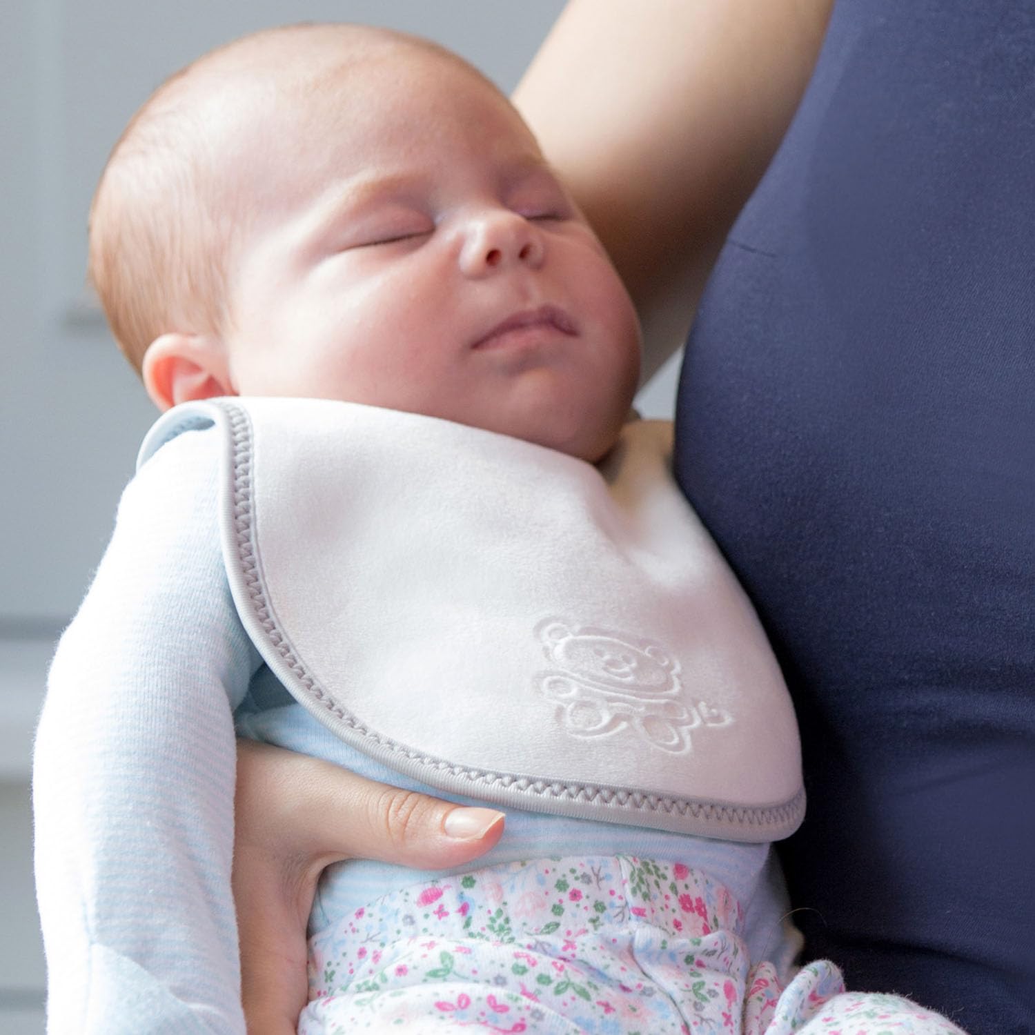 Bibetta Newborn Bibs 2 Pack - Soft Plush & Waterproof Baby Bibs for Newborns Feeding and Dribble (White) - Image 2