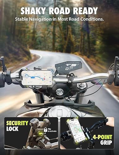 Miniatura 6 de Bracketron Soporte de teléfono para bicicleta, liberación rápida 2025 Soporte de teléfono para motocicleta, bicicleta eléctrica, scooter, carrito de