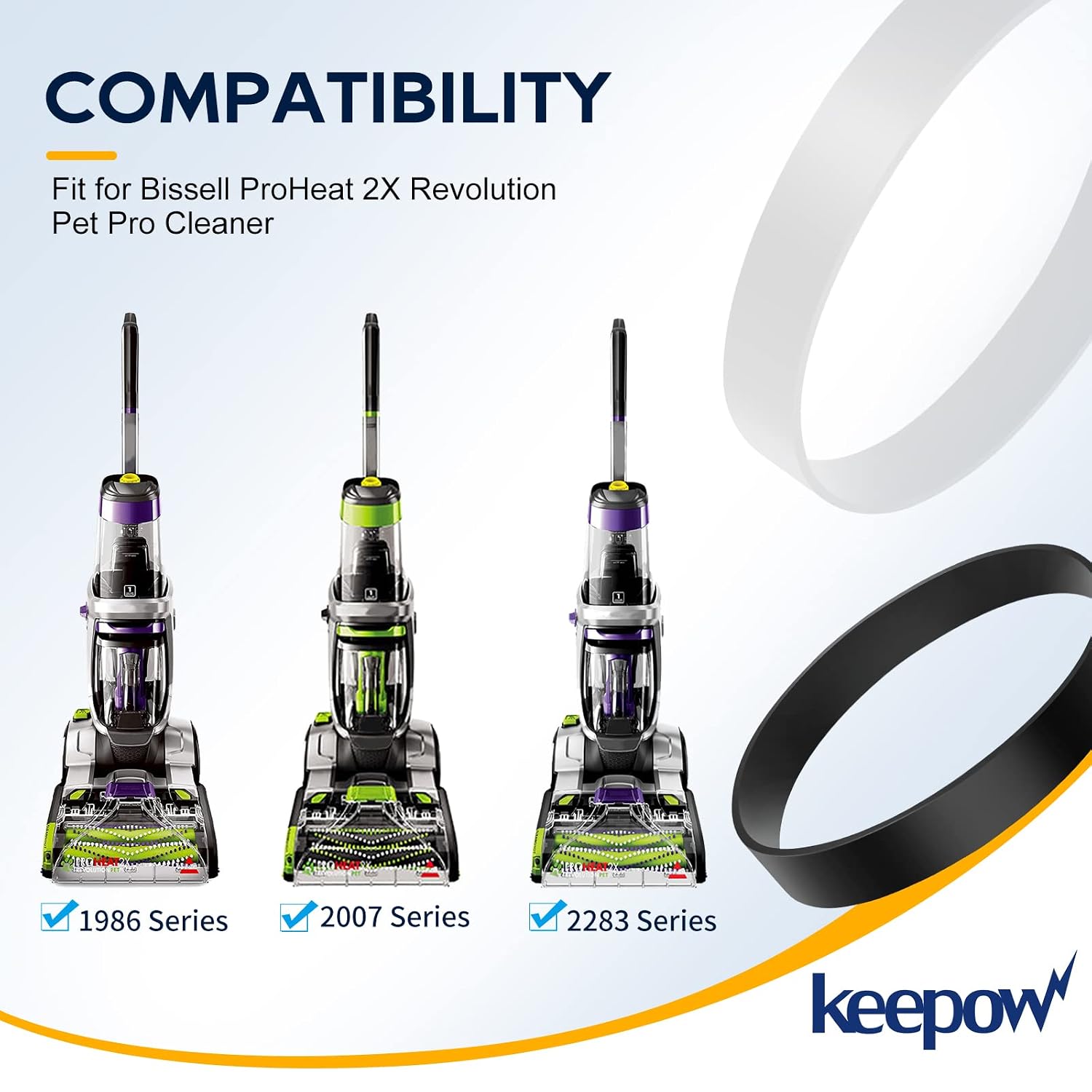 KEEPOW ProHeat 2X Revolution Belts Set Compatible with Bissell ProHeat 2X