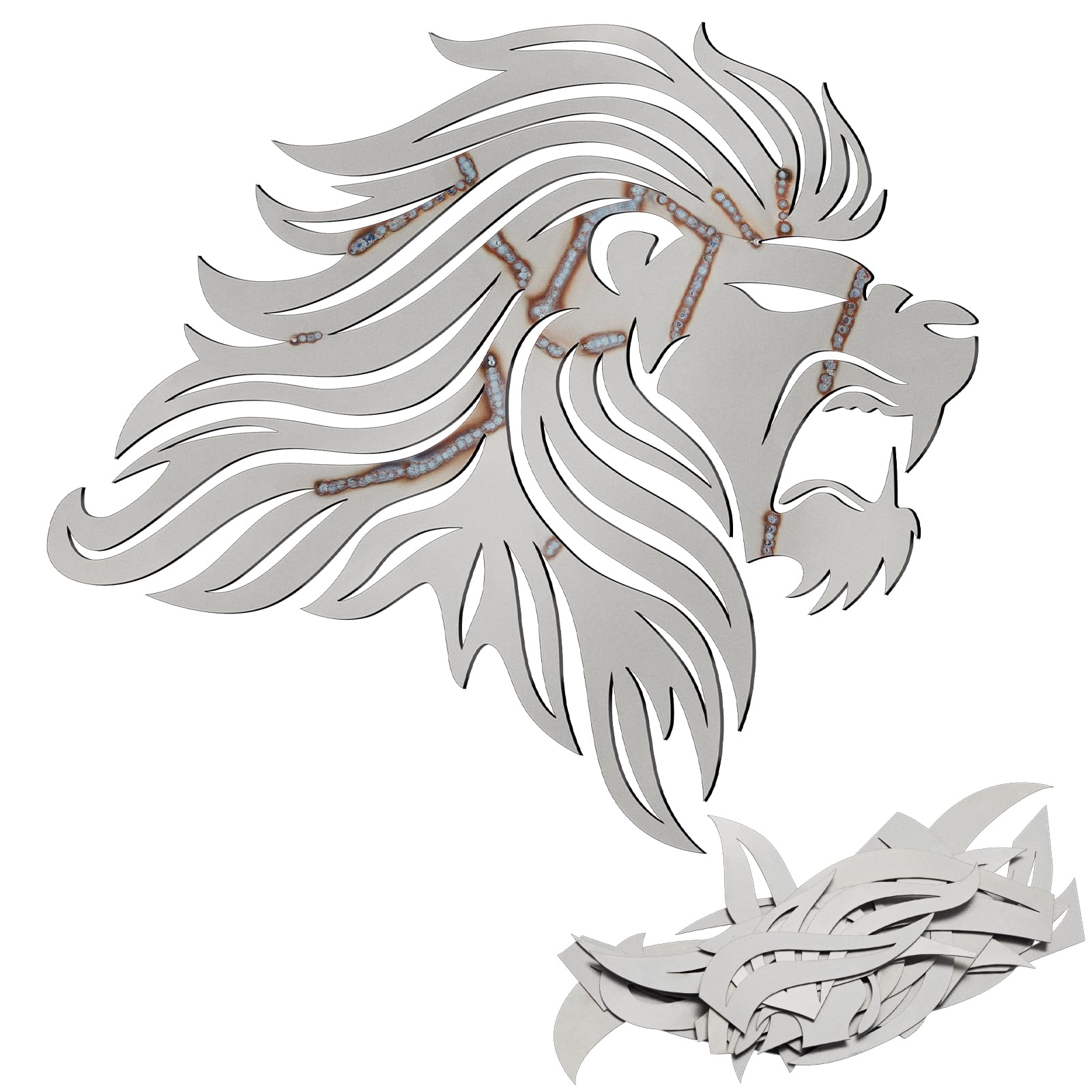 Zonon Welding Practice Kit, 201 Carbon Steel Metal Art Project, Lion Head