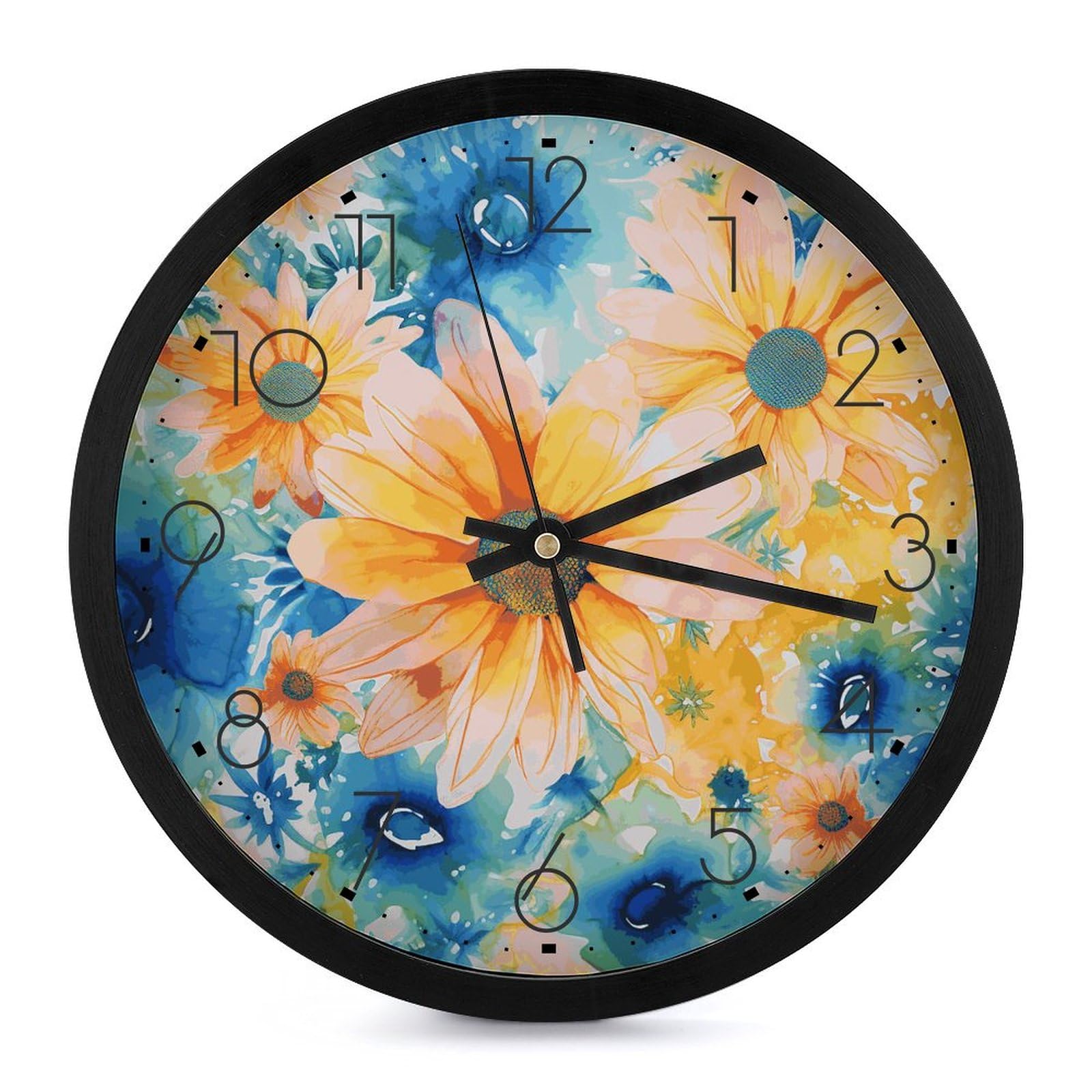 Horloge murale aquarelle florale pour créer une atmosphère douce et cosy