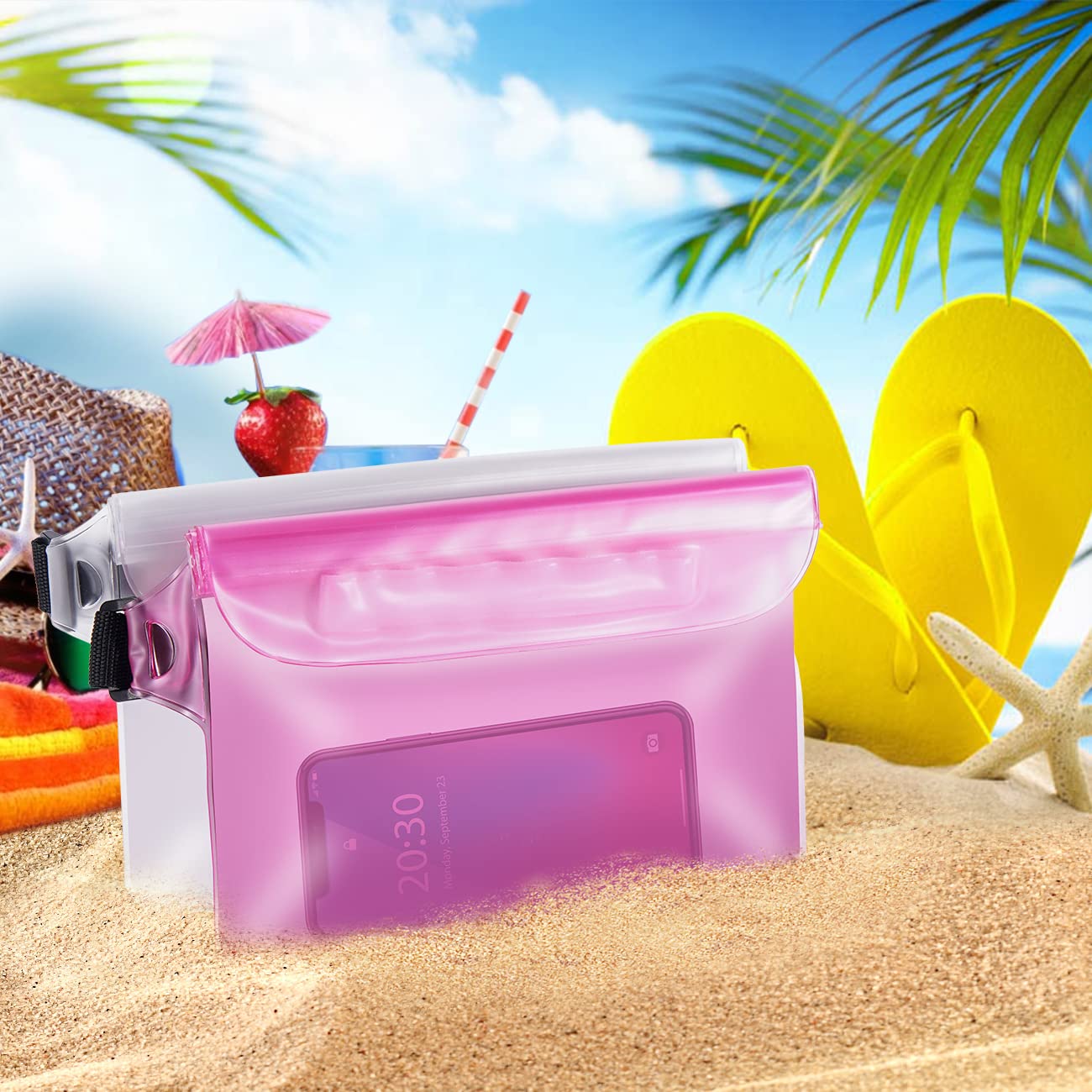 Wasserdichte Bauchtaschen für Damen, sanddichte Trockentasche für Strand, wasserdichte Tasche für Handy, Reisepass, Geldbörse, schwimmende wasserdichte Taschen für Kreuzfahrt, Reisen, Wasserpark