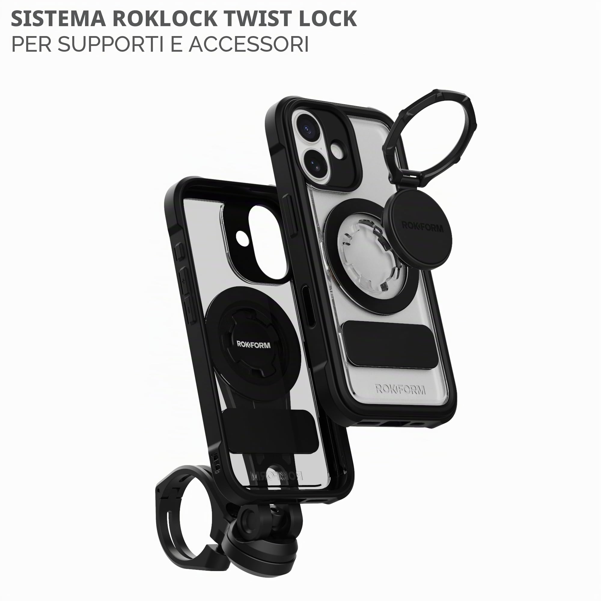 Rokform - Custodia in cristallo compatibile con iPhone 17, copertura magnetica (trasparente)