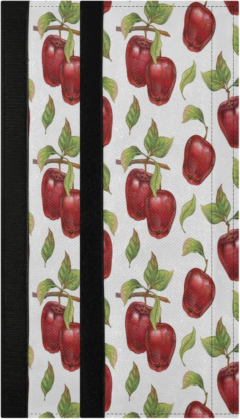 Red Apples Pattern Refrigerator Door Handle Covers Farmhouse Fresh Fruits Kitchen Appliances Gloves For Microwave Dishwasher Fridge Door Cloth Protector 2pcs