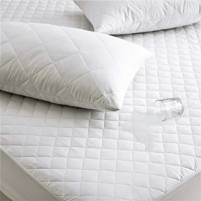 Jasmin Elinor Quilted Waterproof Mattress Protector Cover Fitted Skirt - Baby Cot Size 60x120cm