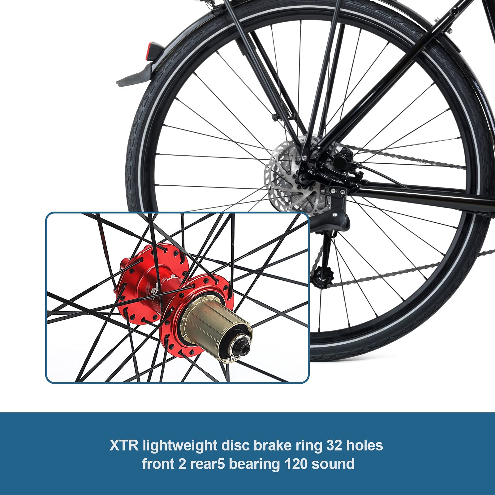 26 Pollici Ruota Anteriore Bici Acciaio Inossidabile 32 Fori 120-sound Cerchio Ruota Bici Bicicletta MTB Mountain City Bike