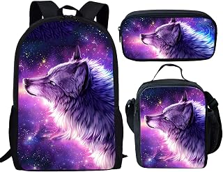 3Pcs/set Girls Boys Backpack Set with Lunch Box Pencil Case