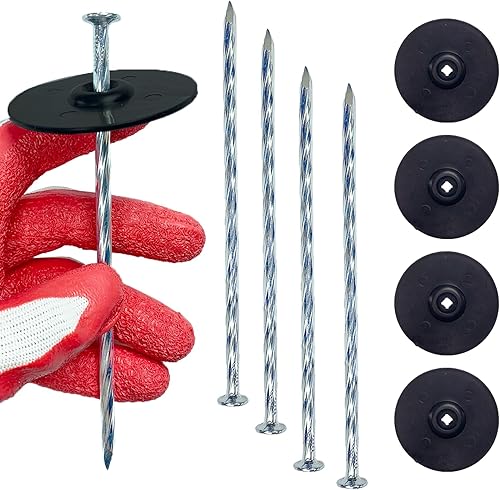 Miniatura 10 de Estacas de metal para paisaje, estacas de madera de 12 pulgadas, picos de paisaje adecuados para madera, carpas, bordes de pavimentación,