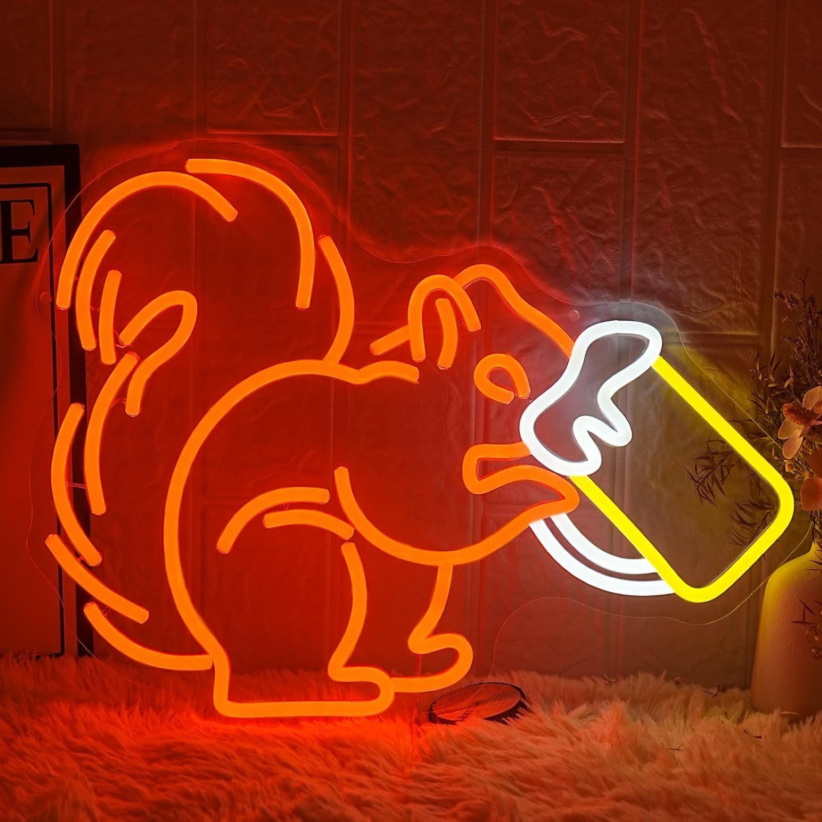 Ardilla led señal de neón dimmable lámpara decorativa para la sala de estar barras barberos boda fiesta sala de juegos arte de navidad decoración de pared alimentado por USB