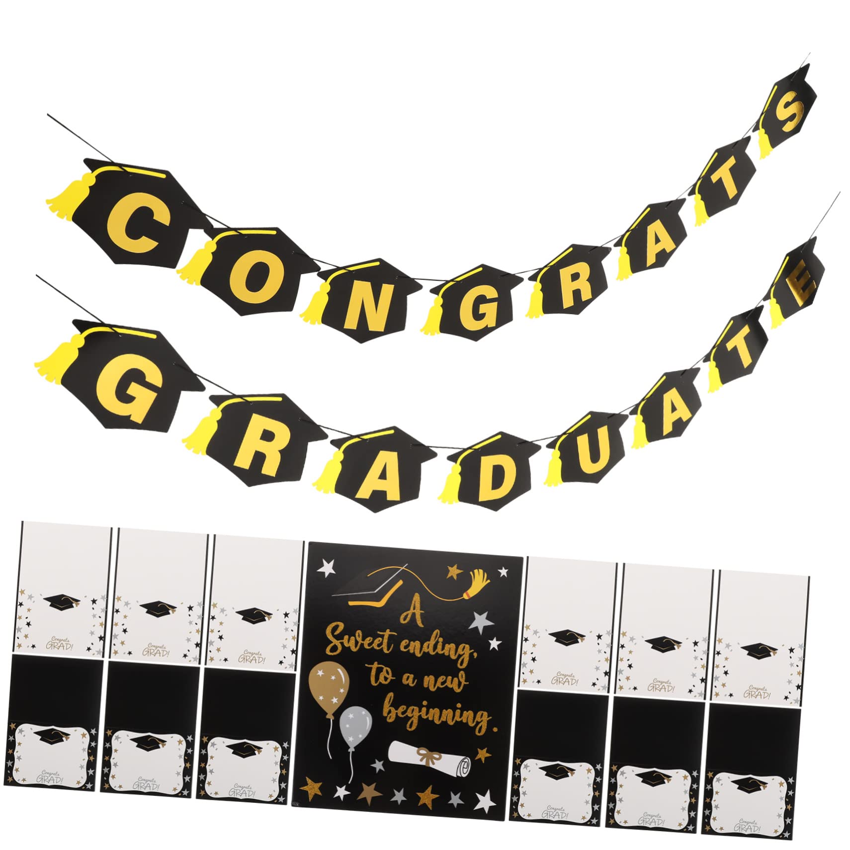 PRETYZOOM 4 Juegos de graduación adornos de pared decoración pared decoración de pared revelar Pararse muro decoraciones de pancartas festivas fondo de fotografía de graduación Papel