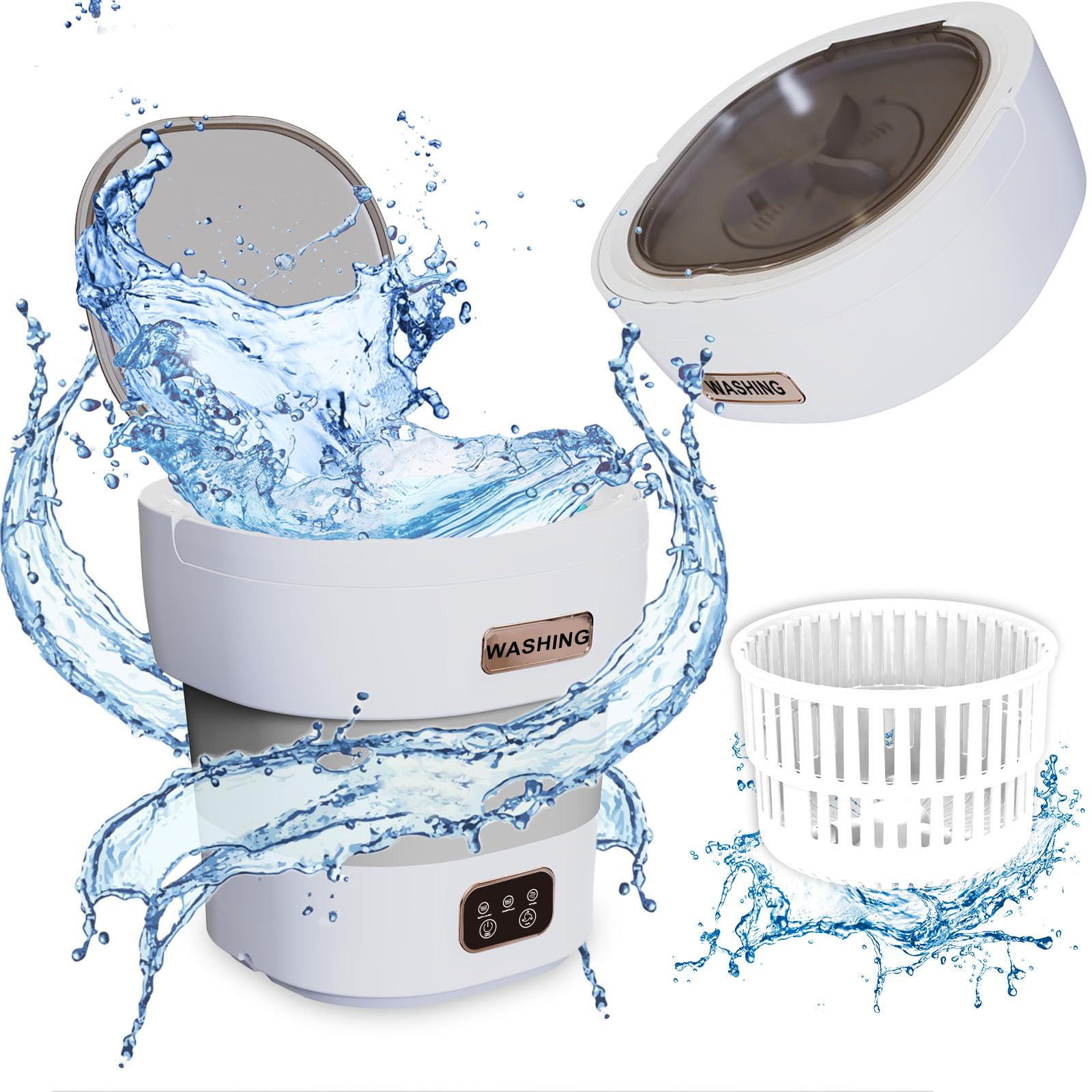 Portable Washing Machine - 16L Collapsible Mini Washer & Spin Dryer For Travel, Apartments, Baby Clothes