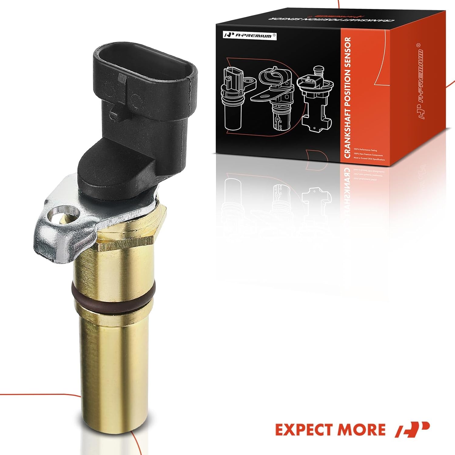 A-Premium Engine Crankshaft Position Sensor Compatible with GMC Sonoma & Chevrolet S10 Cavalier Corsica Beretta & Buick Century & Isuzu & Pontiac & Oldsmobile, Replace# 10456614,8104561340