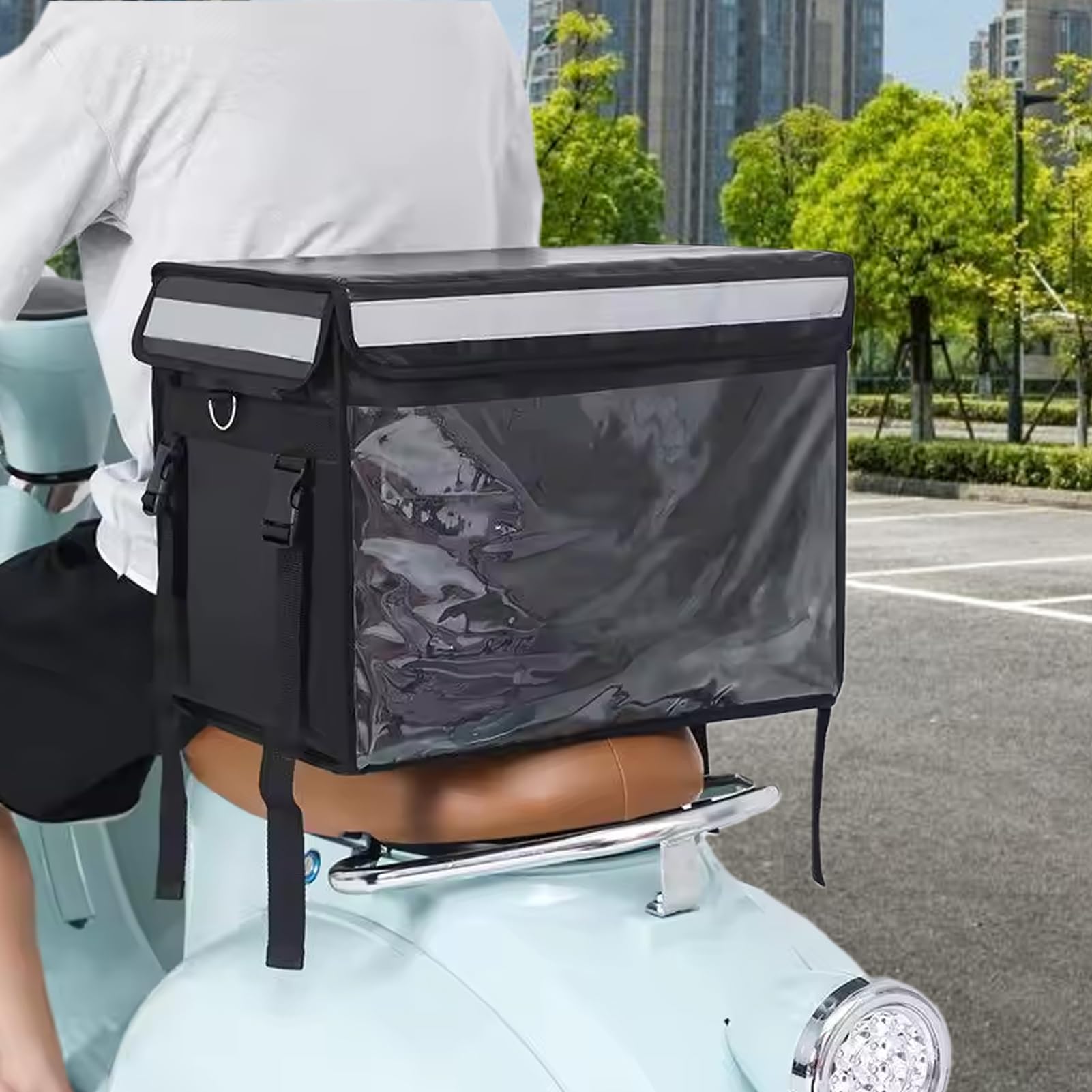 Borsa termica – Borsa termica per alimenti | Scatola termica in tessuto per alimenti caldi e freddi | Leggero e grande trasportino termico con cerniera per generi alimentari, picnic all'aperto