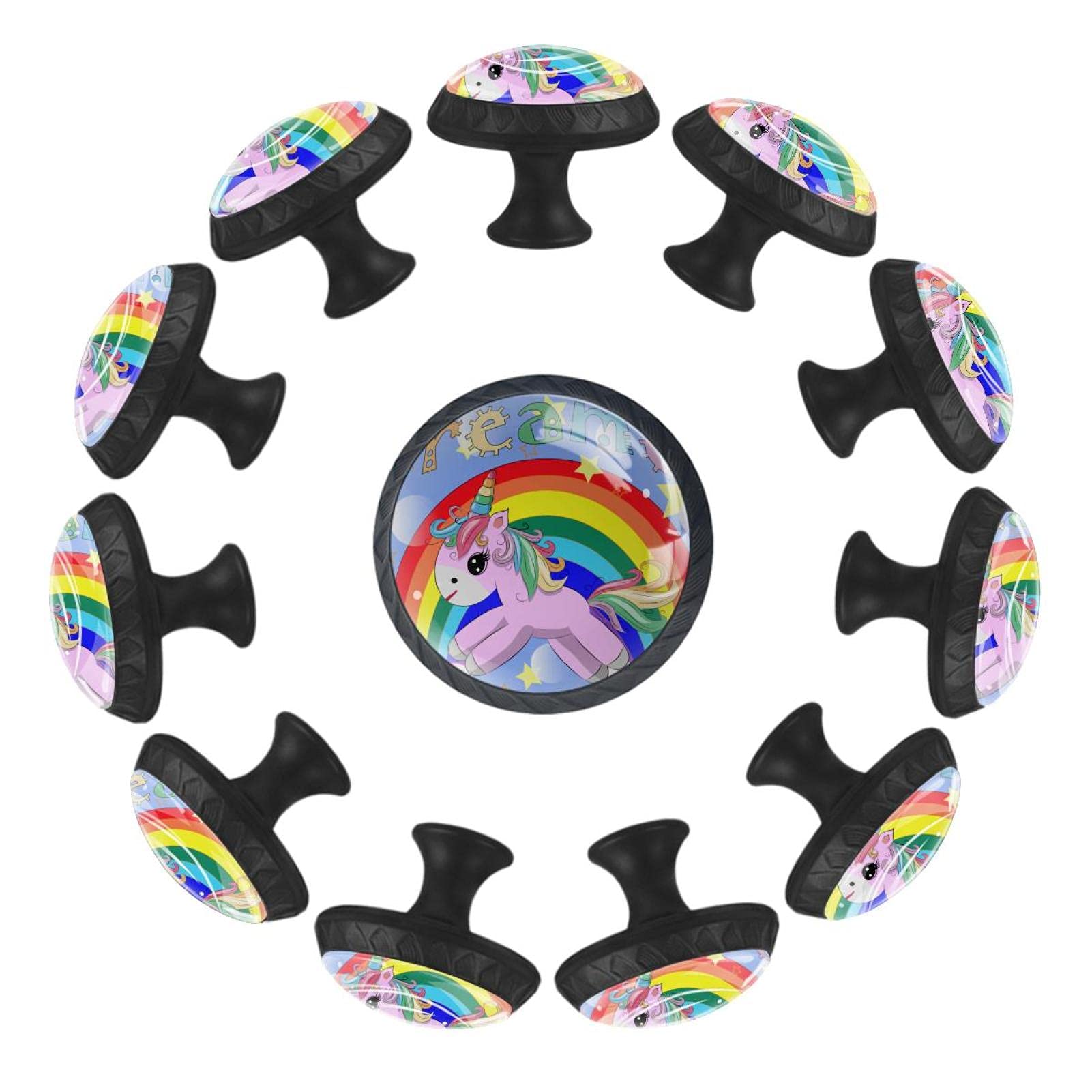 Boutons de tiroir licorne pour décorer une commode de crèche ou une salle de jeux d'enfant