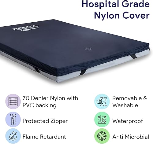 Miniatura 6 de Medacure Colchón de espuma de redistribución de presión para cama de hospital – 3 capas de espuma viscoelástica elástica – 80 x 36 x 6 pulgadas –