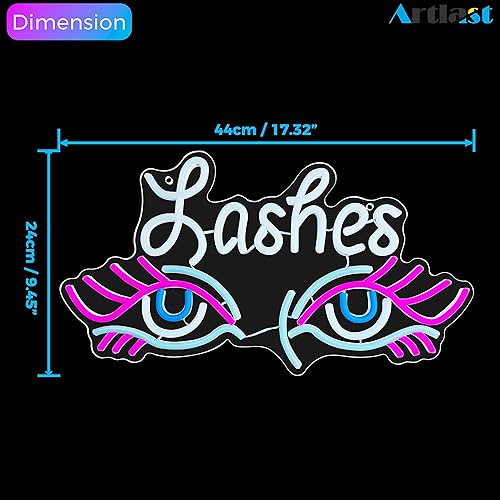 Miniatura 2 de Artlast Letrero de neón con pestañas de luz de neón LED para negocios, letrero de neón para salón de belleza, decoración de pared, extensión de