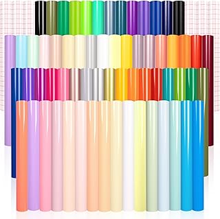 VINYL FROG Permanent Adhesive Vinyl Bundle 70 Pack Adhesive Vinyl Sheets 12''x12'' Permanent Vinyl for Cups, Decals, DIY Craft Projects