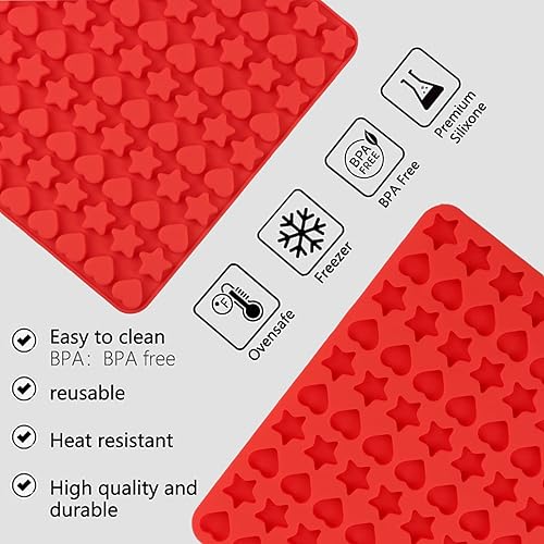 Miniatura 4 de Heart MoldMini SiliconeMoldsforCandyChocolateIceCubesStarGummySiliconeWaxMeltMolds