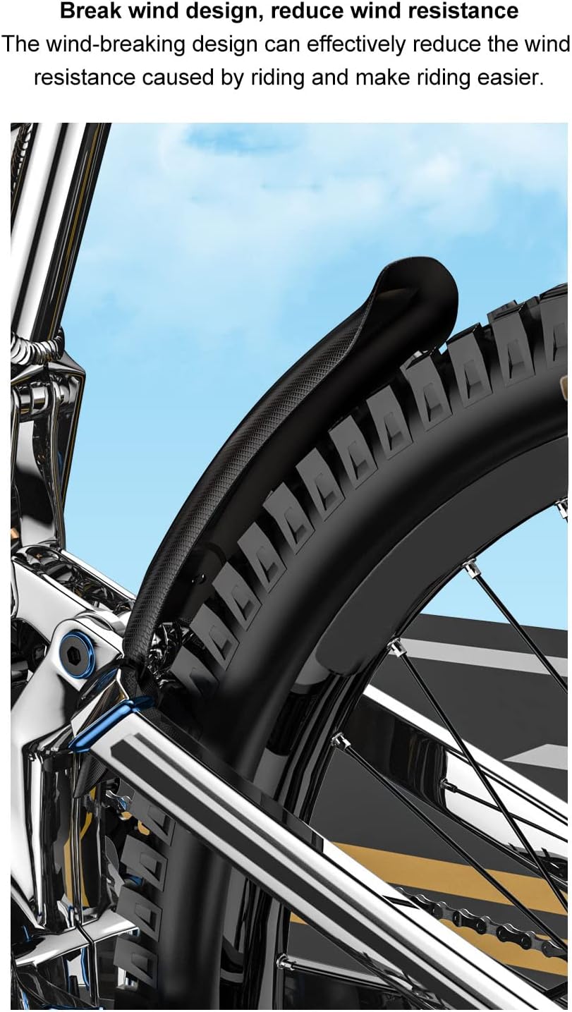 Bike Mudguard for 26/27.5/29 Inch MTB Road Bike, Black Front Rear Universal Bicycle Fender Extended Lightweight Mountain Bike Mud Guard