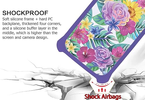 Miniatura 2 de Case Compatible with Celular Kalley Element 5+Plus Phone Case Cover with Tempered Glass Screen ProtectorHard PC + Soft SiliconeRing Support Colorful