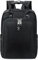 Mochila Executiva para Notebook 15.6' - Reforçada com Alça Dupla de Mão, Engate de Mala, Compartimento Extra para Tablet e Bolsos Laterais para Trabalho, Viagem e Dia a Dia Masculina Cor Preta