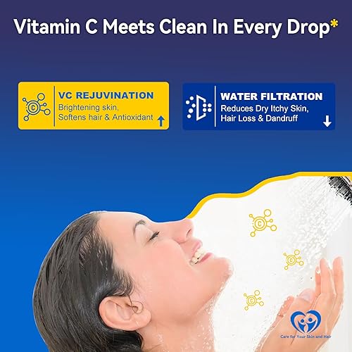 Miniatura 5 de ALTHY Filtro de agua revitalizante para cabezal de ducha con vitamina C, reduce el cloro, los metales pesados y suaviza el agua dura, evita la