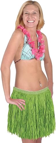 Miniatura 2 de Beistle Minifalda hula para mujer adulta para Luau niña, accesorio de disfraz de niña, verde, 16 x 36 de EE. UU