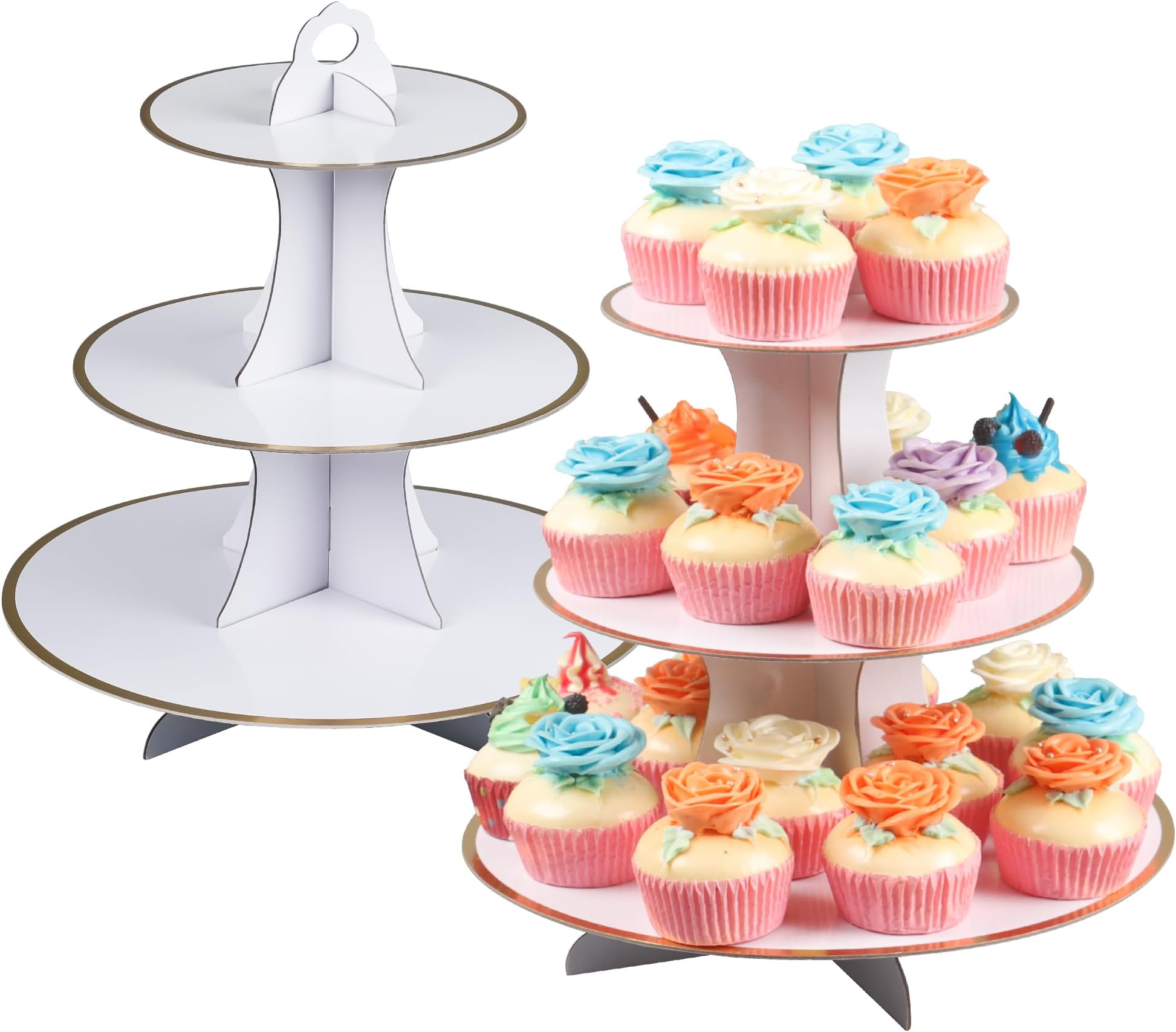 3Tier Cardboard Cupcake Stand/Tower 2Set (Pink) Cupcake