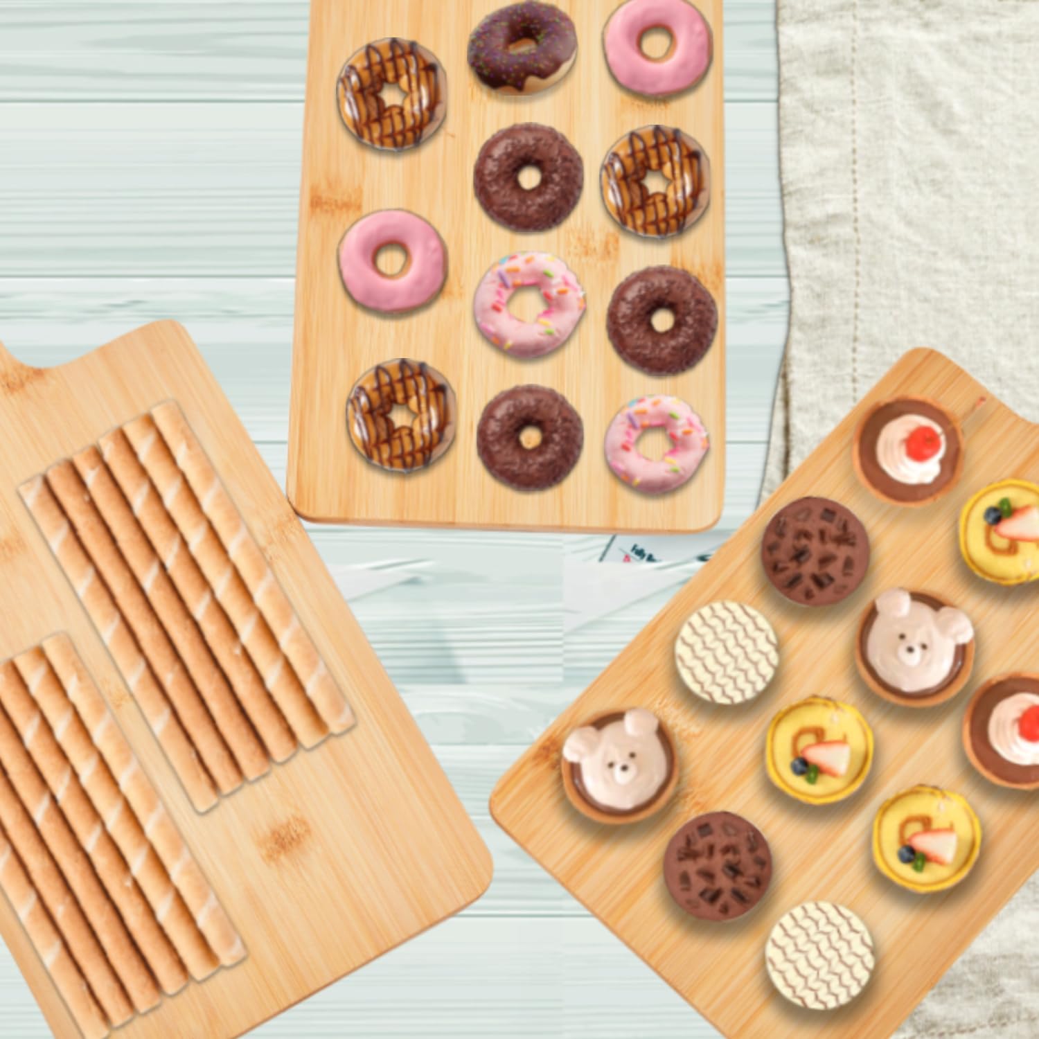 10 tablas de cortar de madera a granel para cocina, tablas de embutidos de bambú personalizadas de 15 pulgadas, tabla de cortar para pizza, queso, postre, frutas, verduras